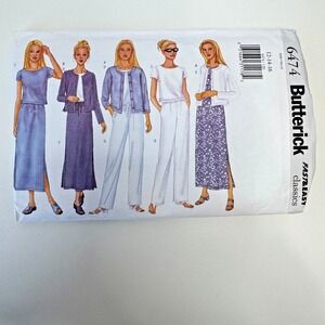 BUTTERICK 6474 Uncut Sewing Pattern Womens Jacket Skirt Pants Classics 12 14 16
